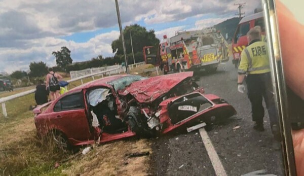An image of the car following the crash. - Photo: Supplied