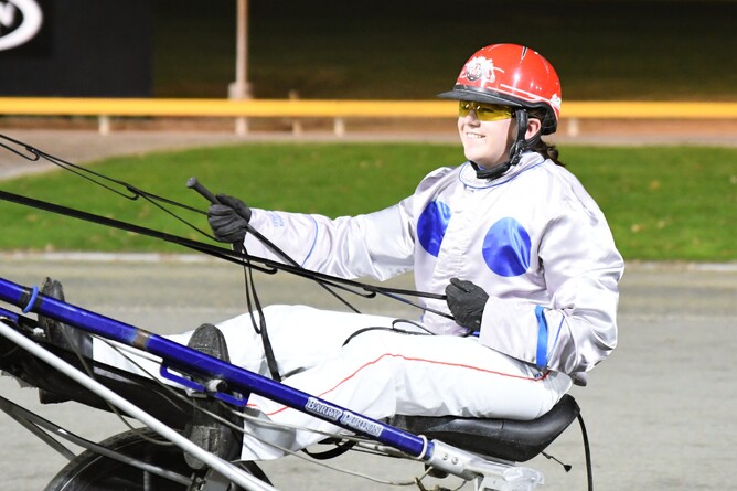 Crystal Hackett is all smiles after recording her first win. - Photo: Chanelle Lawson