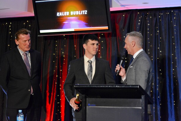 Kaleb Bublitz recieving his North Island Premier Cadet Award - Chanelle Lawson
