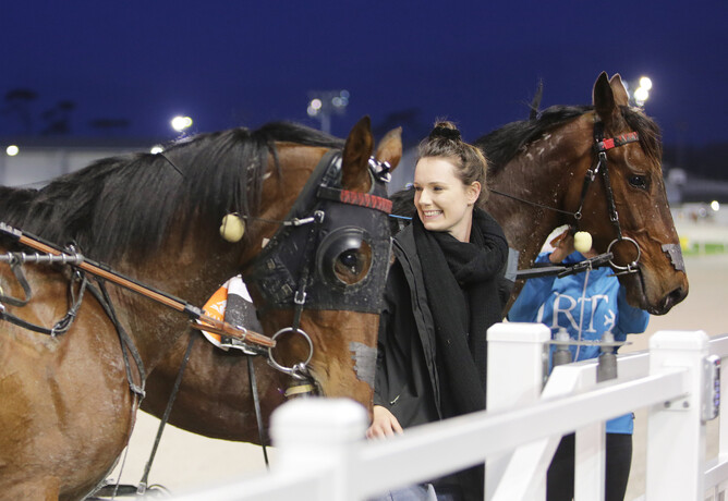 Pembrook Charlie and Bettor Sensation pictured with Marshall's partner Georgia Norton - Photo: Trish Dunell