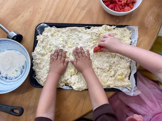 Image of children baking under the Garden To Table Programme. 