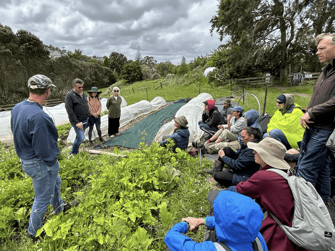 Image shows Regenerative Argomnomost Daniel Schhurman at For The Of Bees Regenerative Learning Programme. The Jenkins Foundation. Auckland, New Zealand.