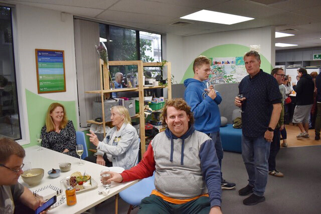 Image of the young people, families and supporters at the official opening of the new Recreate NZ kitchen.