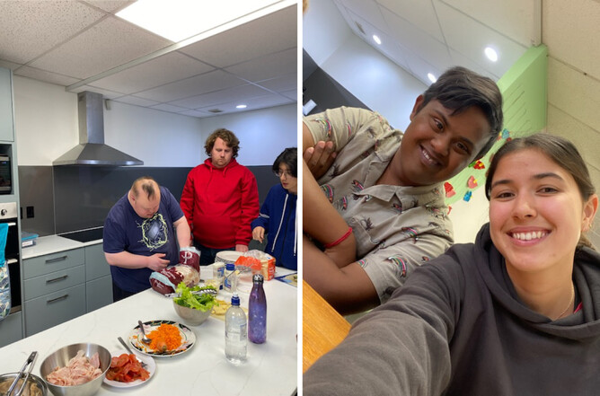 Image of Garden To Plate course participates enjoying the new Recreate NZ kitchen and offical opening.