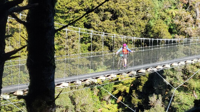 Lynley checking out the trail to ensure we are working on the most important sections