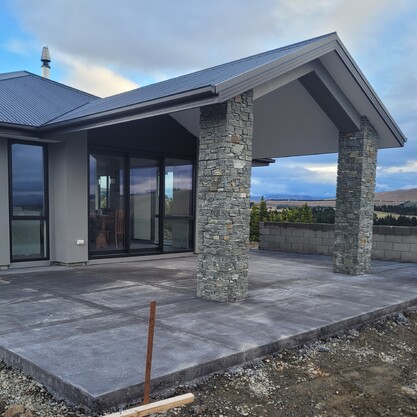 Custom concrete entertainment area