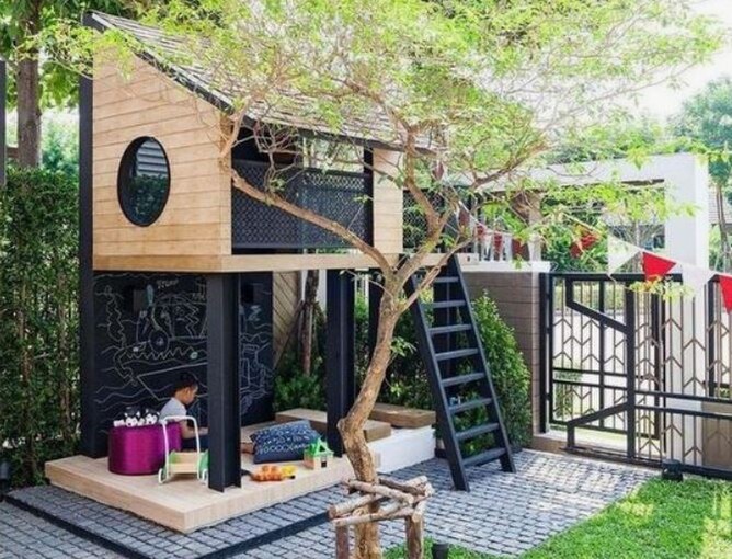 Create a dedicated ‘kids zone’ to de-clutter your outdoor space