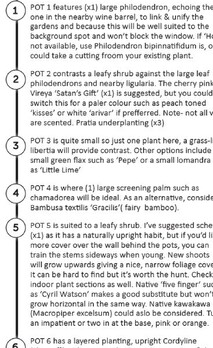 Descriptive, notes for design and planting implementation