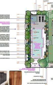 Informative 2-D plan with hardscape & planting notes