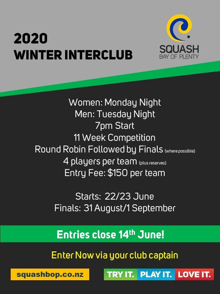 to Restart Squash Bay of Plenty