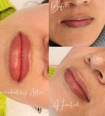 lip blush tattooing before and after photos by Manor Ink Hamilton