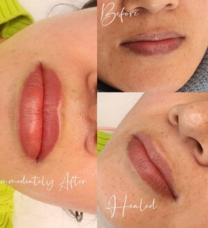 lip blush tattooing before and after photos by Manor Ink Hamilton