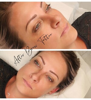brow tattooing before and after photos by Manor Ink Hamilton