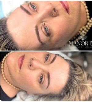 brow tattooing before and after photos by Manor Ink Hamilton