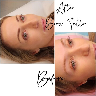eyebrow tattoo before and after by Manor Ink Hamilton