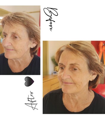 brow tattooingon mature skin before and after photos by Manor Ink Hamilton