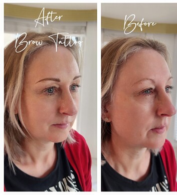 brow tattooing before and after photos by Manor Ink Hamilton