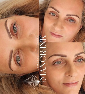 Brow tattooing before and after photos by Manor Ink Hamilton