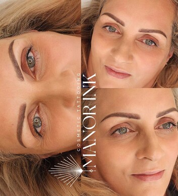 Brow tattooing before and after photos by Manor Ink Hamilton