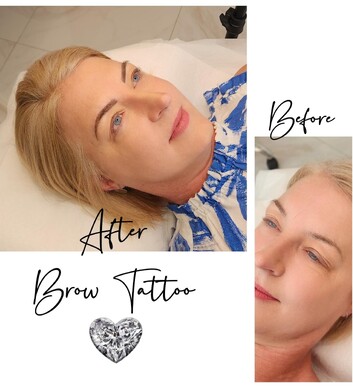 brow tattooing before and after photos by Manor Ink Hamilton
