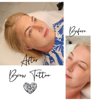 brow tattooing before and after photos by Manor Ink Hamilton