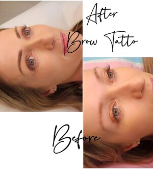 brow tattooing before and after photos by Manor Ink Hamilton