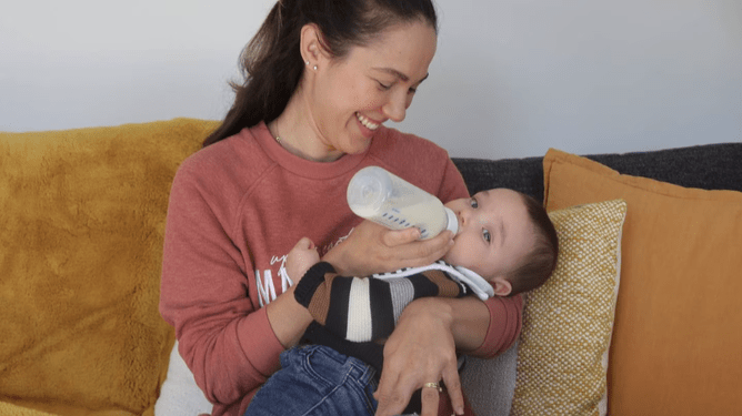 New mum Taina Borges with her five-month-old son Anthony. Photo / Talia Parker