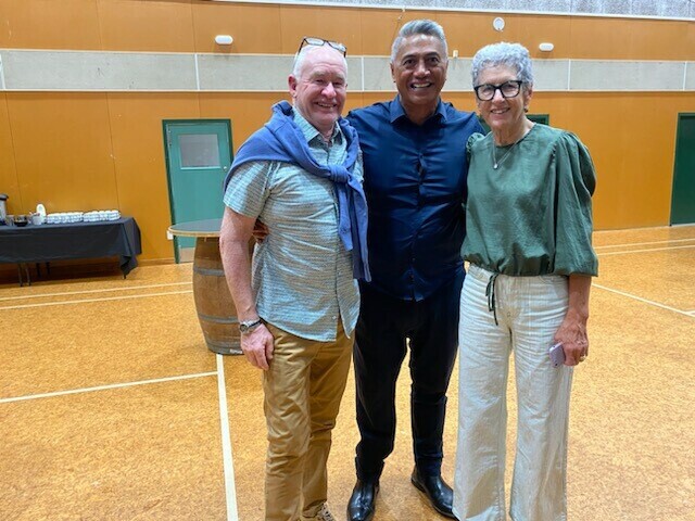 Tony and Margaret Hawken with Tawera Nikau