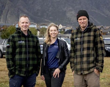 Darren, Pete and Stacey, of Fixation Builders standing together.