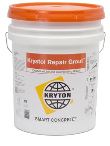 Waterproofing Repair Grout for Cracks & Joints - Krystol Repair Grout™ is a crystalline concrete waterproofing product that stops the flow of water to permanently repair leaking cracks, holes and joints in concrete. It can also be used to resurface and waterproof defective, damaged or deteriorating concrete.