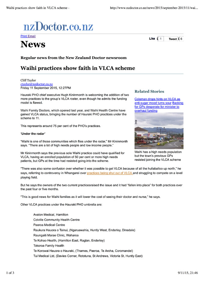 Waihi Family Doctors We made the news!!