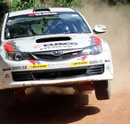 Rally car action jump