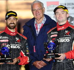 Young and Read receive 2015 FIA APRD Production Cup from FIA Vice President Morrie Chandler
