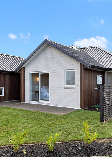 Backyard with black fence