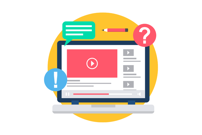 Image of a desktop with !  ?  speech bubble depicting how to be remembered online