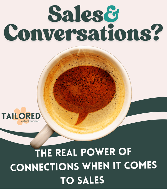 Sales & Conversations’ with a focus on the power of real connections in business. Image represents the idea that meaningful conversations lead to better, more authentic sales