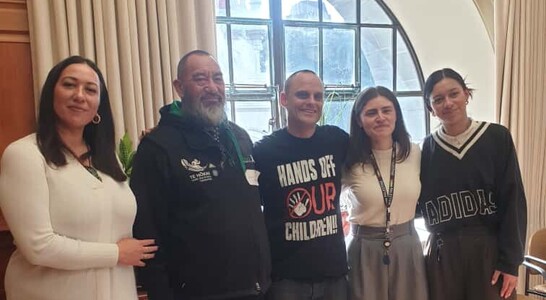 Sam Troth and supporters at Parliament — representing survivors and community voices from across Aotearoa.