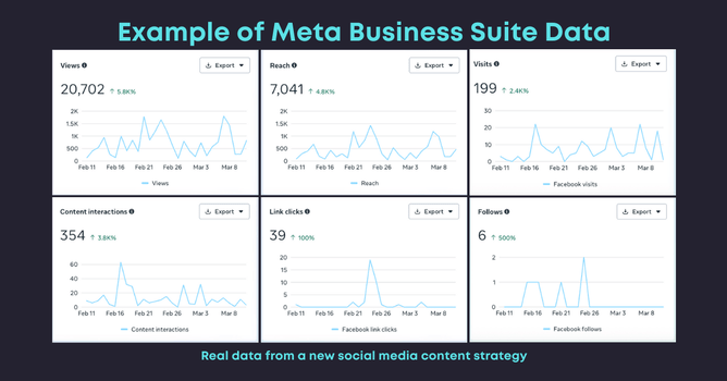 Infographic of Meta Business Suite analytics for social media management