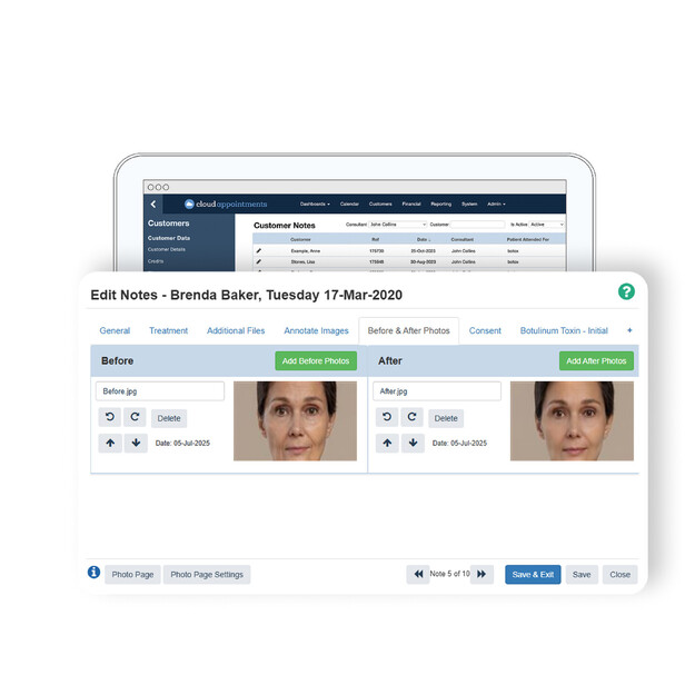 Record before and after images to track client results