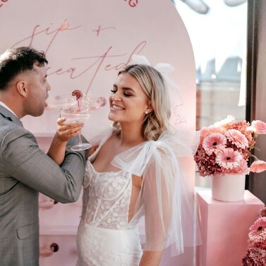 Winter wedding inspiration photo from Kumeu Valley Estate with Bride and Groom close up