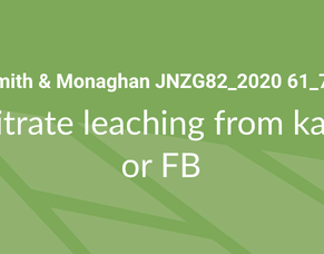 Nitrate leaching from kale or FB