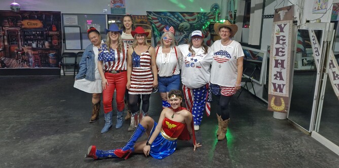 With Boot Sisters Pauline and Courtney and the Clive Teachers