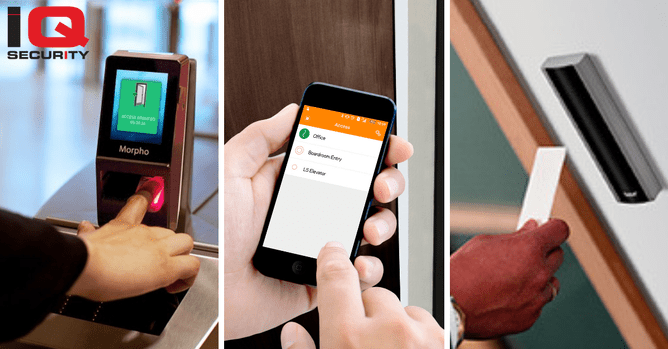 Fingerprint scanner, mobile app, access card for access control