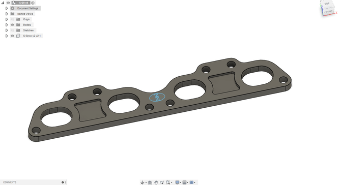 Sr20 flange drawn up in Fusion 360