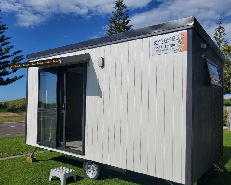 Extra large cabin sleepout from Cool as Cabins Eastern Bay of Plenty