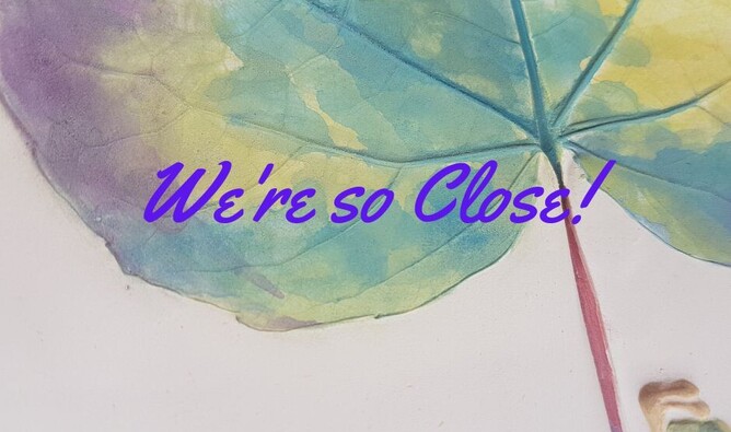 Ceramic watercolour artwork by our tutor Yasmin Davis