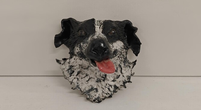 This very good boy was spotted on the shelves this week – potter (and dog) unknown.