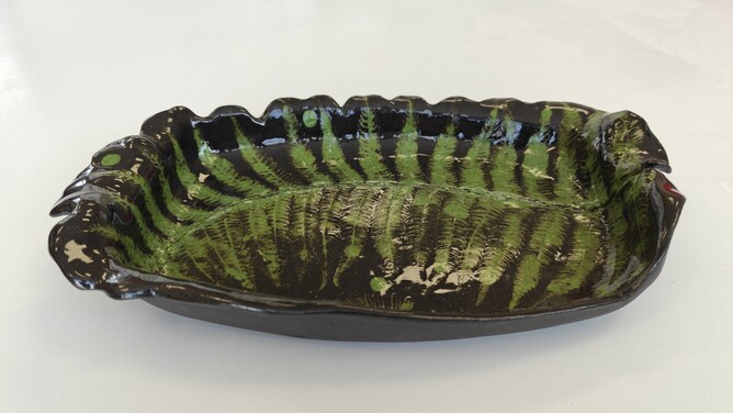 Spotted on the shelves - fern platter, potter unknown