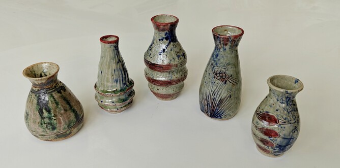Spotted on the shelves... this stunning set of little gas fired vases by Alison Stearn