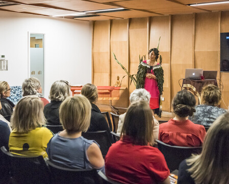 Anah Aikman leading an engaging workshop on values-based leadership and health equity, empowering participants with actionable strategies for personal and professional growth.